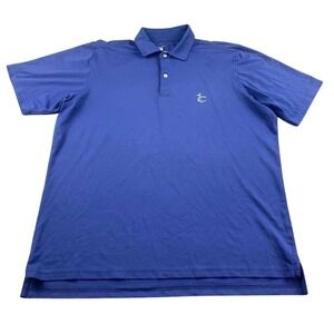 F&G Tech Polo Shirt Men XL Blue Golf Performance Short Sleeve Moisture Wicking